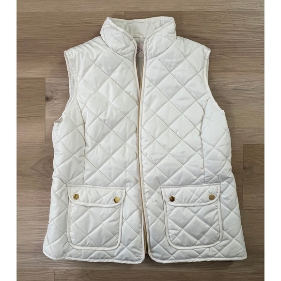 St. John's Bay Jackets & Blazers - Quilted Off-White Puffer Vest - Size Large - Winter Wear Cabincore Cozy Casual